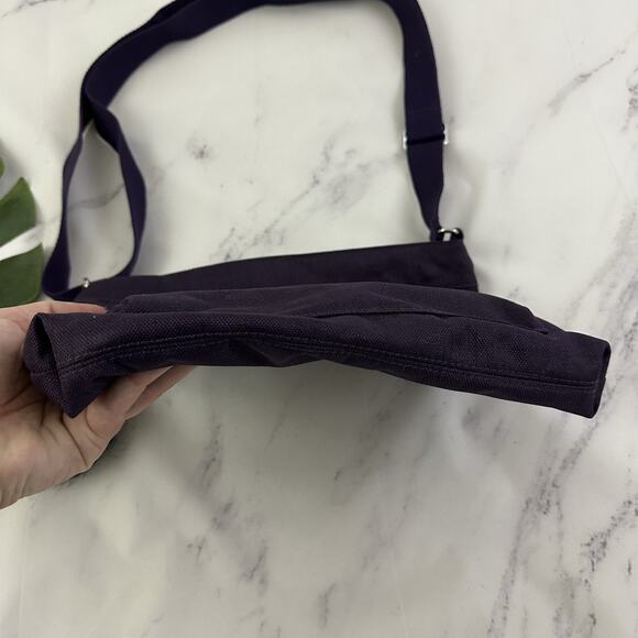 Kipling Lightweight Cross Body Purse Bag Dark Purple Square Pom Pom Charm - Picture 5 of 9